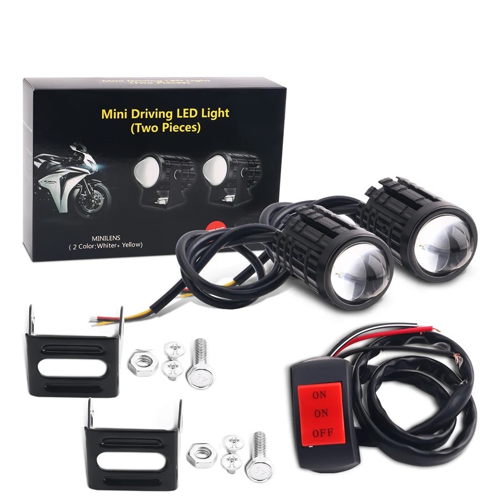 Universal Motorcycle Led Headlight Projector - Universeller Motorrad-LED-Scheinwerfer Projektorlinse Zweifarbig ATV Roller