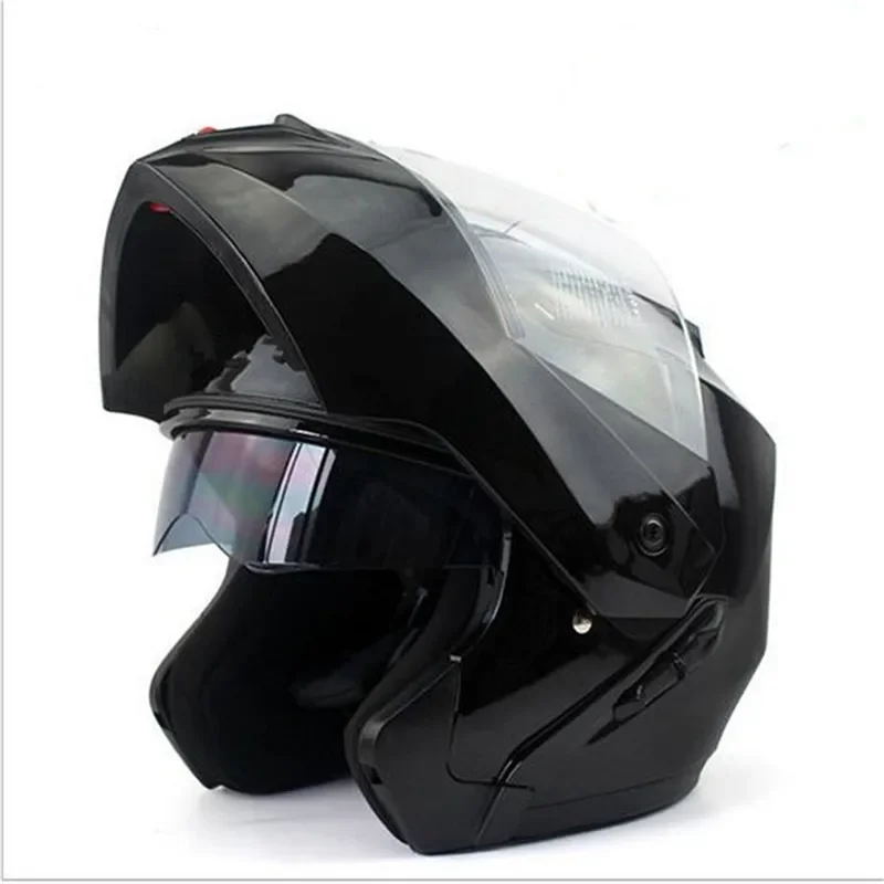 Dual Visor Motorcycle Racing Helmet - Neuester modularer Sicherheits-Motorradhelm mit DOT-Zulassung, Doppelobjektiv-Innenvisier,