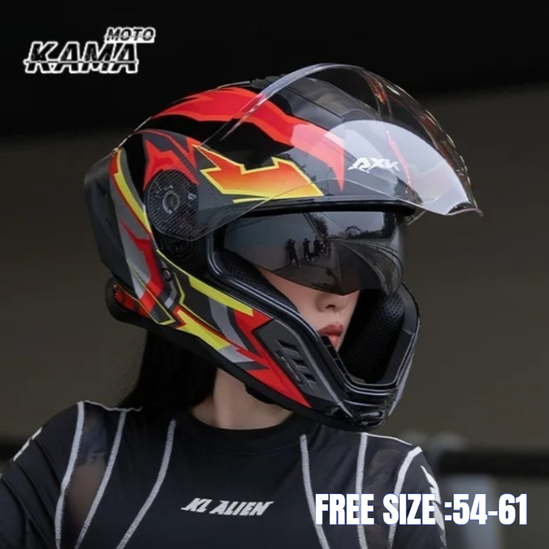 Full Face Motorcycle Helmet With Bluetooth - Motorrad-Vollhelm mit großem Spoiler, Retro-Cruise-Motorradhelm, Doppellinse,
