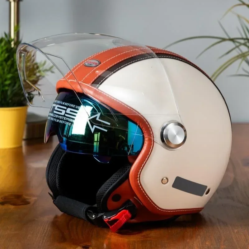 Vintage-Leder-Offenfahrhelm, M – Vintage Open Face Retro Helmet Bewertung und Preis