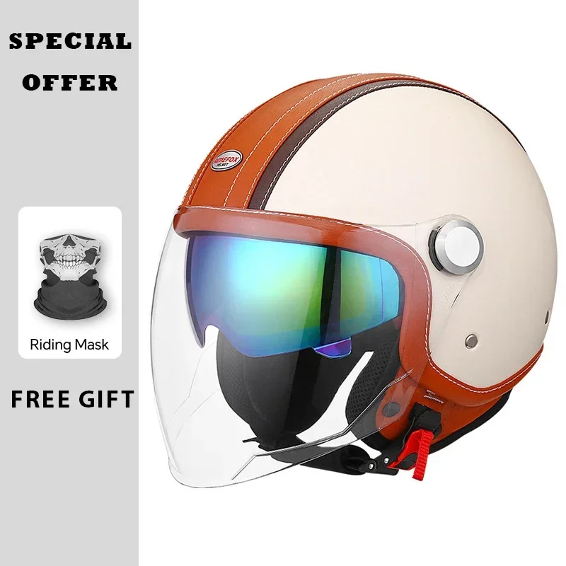 Vintage-Leder-Offenfahrhelm, M – Vintage Open Face Retro Helmet Bewertung und Preis